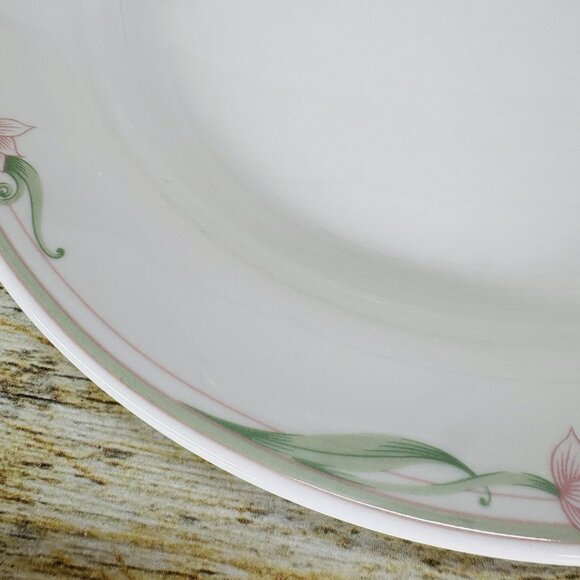 Royal Rego SERENA Restaurant Ware Pink Flower Porcelain White Dinner Plate Set 4 - Picture 15 of 16